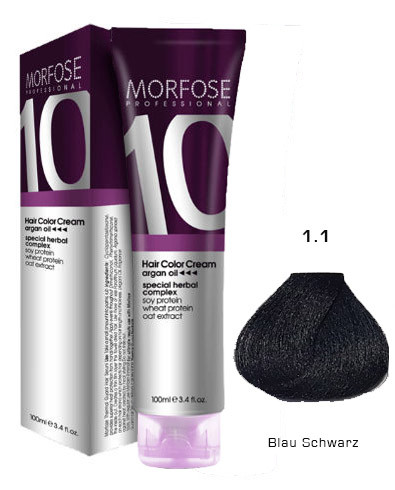 Morfose 10 Haarfarbe in dem Farbton 1.1 Blau Schwarz