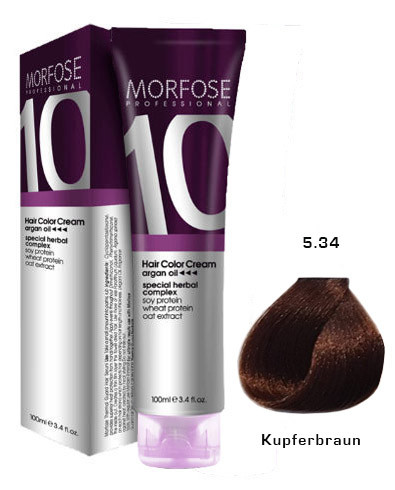 Morfose 10 Creme Haarfarbe Farbton Nr.: 5.34 Kupferbraun